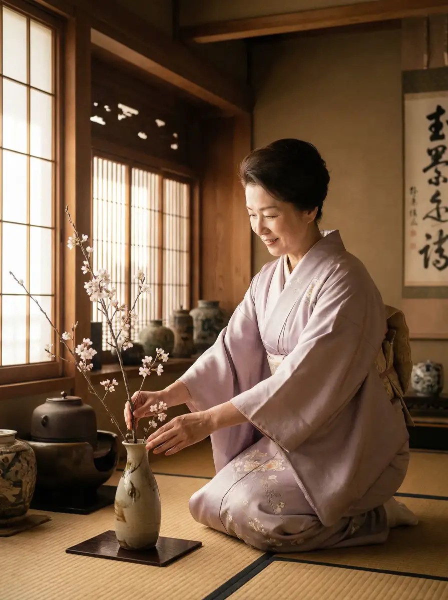 一位优雅的 尤物 - 美女系列与精选图集汇总 在和室中插花